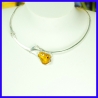Collier argent et ambre bijou de créateur et artisanale pièce unique