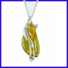 Pendentif argent et ambre bijou de créateur et artisanale pièce unique
