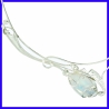 Collier argent et pierre de lune arc en ciel créateur et artisanale