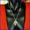 Pendentif argent et ambre bijou de créateur et artisanale pièce unique