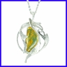 Pendentif argent et ambre bijou de créateur et artisanale pièce unique