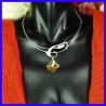 Collier argent et ambre Bijou de créateur et artisanale Pièce unique