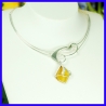 Collier argent et ambre Bijou de créateur et artisanale Pièce unique