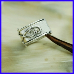 Silver ring for man or woman created by a solid silver jeweller.