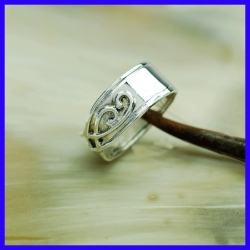 Silver ring for men.