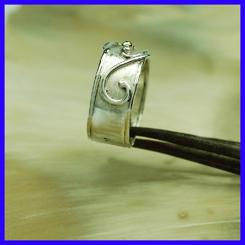 Silver ring for men created by a solid silver jeweller. This original
