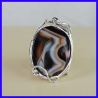 Bague en argent massif et faite-main avec Agate. Bijou pour homme.