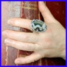 Bague en argent massif et faite-main avec Agate. Bijou pour homme.