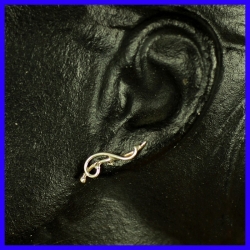 Pure silver earring with a cornelian. Handmade designer jewelry.