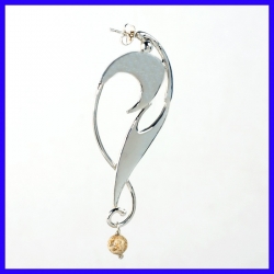 Silver earrings decorated with a sand jasper. Jewelry designer for women.