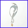 Boucles d’oreille en argent ornées d’un Jaspe sable. Bijoux de créateur pour femme.