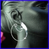 Creole earrings for women. Handmade costume jewellery in silver.