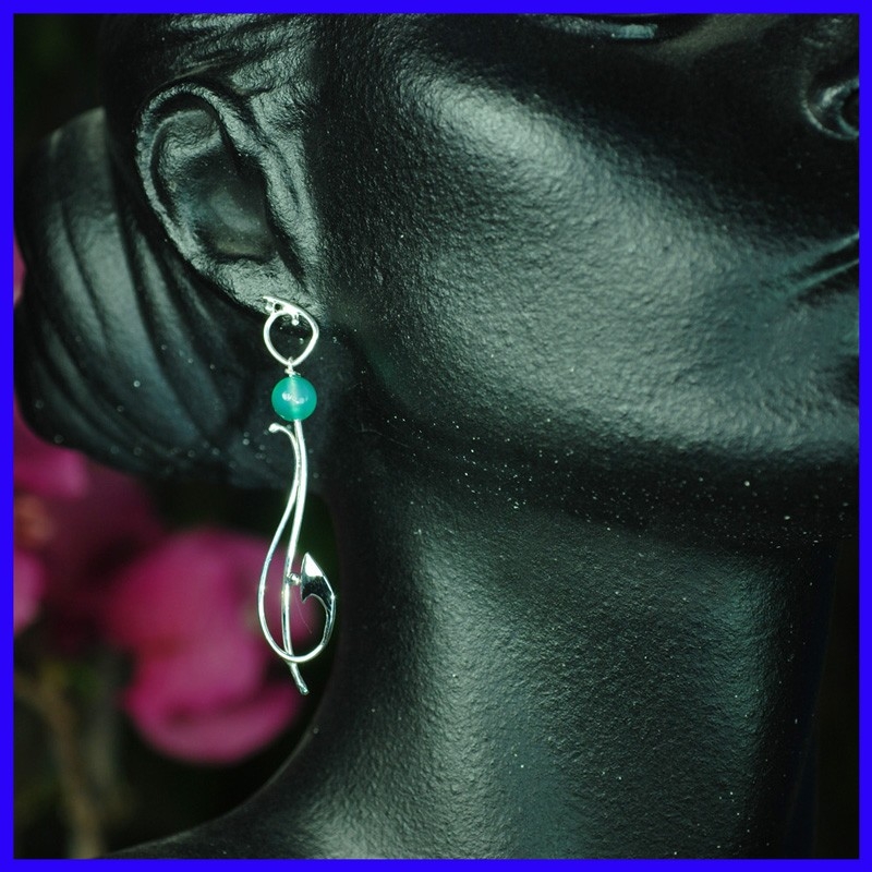 Fine pair of handmade silver earrings