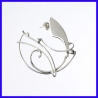 Pair of silver creole earrings. Jewelry designer for women.