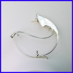 Pair of handmade silver earrings. Jewelry designer in small series