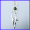 Silver earrings with Jade pearls. Handmade jewellery.